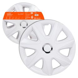 Колпаки колесные 16" "Джой", белый глянец, хром кольцо, компл. 2 шт. (AWCC-16-39)