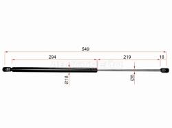 Амортизатор крышки багажника Nissan March 92-02 / Micra 92-03 (Справа=Слева)