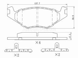Колодки тормозные (Спереди) Volkswagen Golf 87-99 / Passat 88-00 / Polo 81-01 / Audi 80 91-95 / Volk