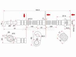 Шланг тормозной задний (Таиланд) TOYOTA CAMRY/WINDOM/LEXUS ES240/300/330/350 01- LH