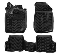 AIRLINE ACM-PS-56 Ковры для Renault Logan II (14-), 4 шт., (крепеж), выс. борт, 3D с подпятником, ТЭП, черн.