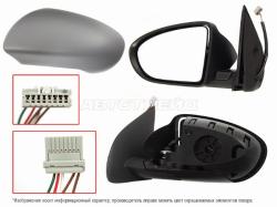 Зеркало Nissan Qashqai 06-13 / Dualis 07-14 (Слева/ Обогрев/ Регулировка/ 5 контактов)