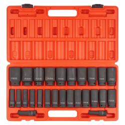 Набор головок ударных 1/2"DR L=78мм, 26пр. (10-36мм) пласт.кейс. (ATAS078)