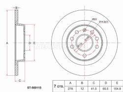 Диск тормозной (Зад) Opel Signum 03-05 / Vectra 02-08