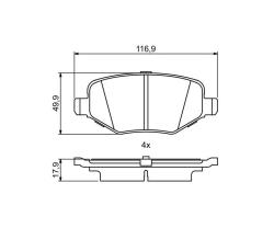 Колодки торм диск к-т задн Ford Explorer 3.5 4x4 09.2010 - 12.2015  Explorer 3.5 4x4 09.2010 -   Exp 0986495395