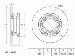 Диск тормозной (Зад) Ford Transit 14-20