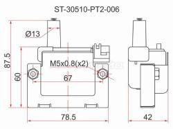 Катушка зажигания HONDA 96- на двигателя B,H,F,D