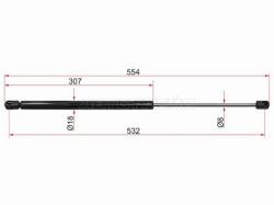 Амортизатор крышки багажника SsangYong Kyron 05-16 (Справа=Слева)