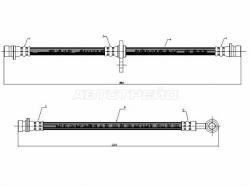 Шланг тормозной задний (Таиланд) HONDA ODYSSEY/SHUTTLE (комплект 2шт.) 94-99 LH=RH