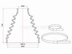 Пыльник шруса внутренний FR LAND CRUISER 200 07-  (2 хомута. резина)