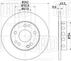 Диск торм. для а/м Mercedes 190 (W201) (82-) перед. d=262 (окраш.) (DF 265312)