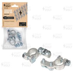 Клеммы АКБ в комплекте латунь, прижимная планка для проводов до 50 мм кв. (SBT 028)