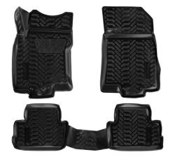 AIRLINE ACM-PS-49 Ковры для Nissan Qashqai II (сборка РФ) (16-), 4 шт., выс. борт, 3D с подпятником, ТЭП, черн.