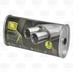 Глушитель универс. (овальный) 131х221, L=445, d=42 (алюм. сталь) (EMM 3601)