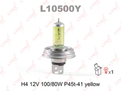 Лампа H4 12V 100/80W P45T-41 YELLOW L10500Y