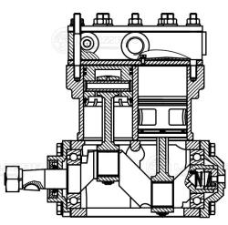 Компрессор воздушный для а/м МАЗ с дв. ЯМЗ-7511 (2-х цилиндр. 275 л/мин, без шкива) (LAC 1202)