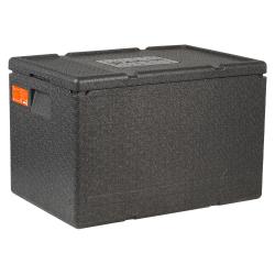 Термоконтейнер с крышкой 60 л, 600*400*400мм, ВПП, цвет черный (ADCB019)