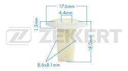 Клипса крепёжная Mitsubishi Nissan Toyota (миним. кол-во заказа 10 шт) be-1596