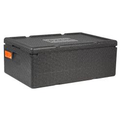 Термоконтейнер с крышкой 32 л, 600*400*240мм, ВПП, цвет черный (ADCB017)