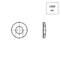 Шайба зажимная D 6 (6.4 x 14 x 1,5) DIN 6796 оц. 1200шт FORTLUFT sts021950