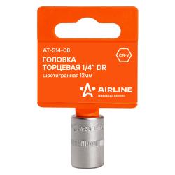 Головка торцевая 1/4" шестигранная 12мм пласт.подвес (AT-S14-08)
