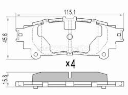 Колодки тормозные (Сзади) Lexus RX 08-15 / Toyota Crown 12-22 / Lexus IS 08-16 / Toyota Highlander 1