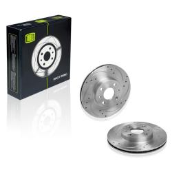 TRIALLI DF 544 Диски тормозные для автомобилей Лада 2112 R14 передние d=260 левый/правый с перфорацией и технологической выточкой, окрашенные