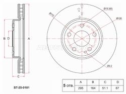 Диск тормозной (Спереди) Mercedes-Benz A-Class 12-18 / B-Class 11-18 / CLA-Class 13-19 / GLA-Class 1