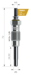Свеча накаливания ALFA ROMEO,BMW,CHRYSLER,CITROEN,DODGE,FIAT,FORD,HYUNDAI,İVECO,JEEP,LADA TR-001