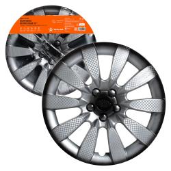 Колпаки колесные 13" "Торнадо +", серебристо-черный, карбон, компл. 2 шт. (AWCC-13-07)
