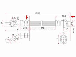 Шланг тормозной задний (Таиланд) TOYOTA COROLLA/FIELDER/RUNX/ALLEX/MATRIX/OPA/VISTA/ARDEO/WILL/VOLTZ