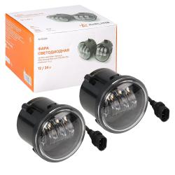 Фара светодиод., четкая свет. граница, 30Вт, Бел./Желт., 90х90х75мм, кмпл. 2 шт. (ALED089)