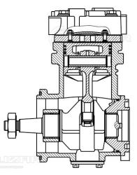 Компрессор воздушный для а/м КАМАЗ 4308, ПАЗ, КАВЗ дв. Cummins ISBe (1 цилиндр.) (LAC 0704)