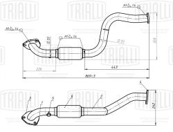 TRIALLI ERP 1415 Труба приёмная для автомобилей Chevrolet Aveo (02-) 1.4i (алюминизированная сталь)