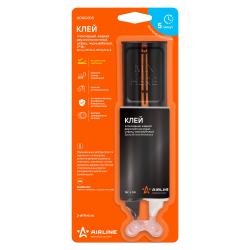 Клей эпоксидный, жидкий двухкомпонентный, шприц, черный/белый, 2*14 г. (ADGC005)