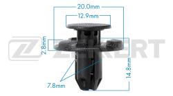 Клипса крепёжная Nissan Renault (миним. кол-во заказа 10 шт) be-1591