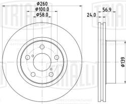 Диск торм. для а/м Subaru Impreza (92-)/(00-)(06-)/Legacy (89-) перед. d=260 (окраш.) (DF 150009)