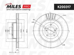 Диск тормозной SUBARU FORESTER 03-/IMPREZA 94-/LEGACY 03- пер. вент. с покрытием K200317