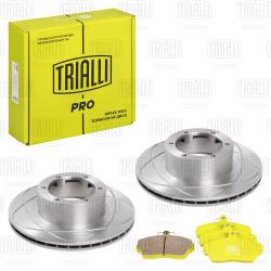 Комплект торм. дисков и колодок для а/м ГАЗ 3302 перед. (слот + керам) (BK 345) PRO