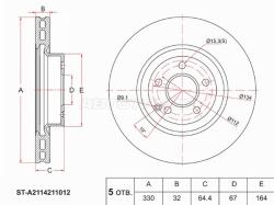 Диск тормозной (Перед) Mercedes-Benz E-Class 02-09 / CLS-Class 04-10 / GLK-Class 08-15