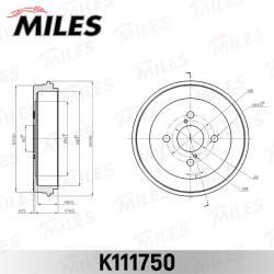 Барабан тормозной TOYOTA YARIS 99-05 (пр-во Япония) k111750