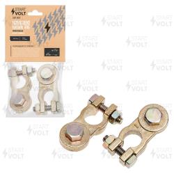 Клеммы АКБ в комплекте латунь, болт, 10 мм (SBT 004)