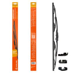 Щетка стеклоочистителя каркас 500мм (20") 3 адаптера (AWB-K-510)