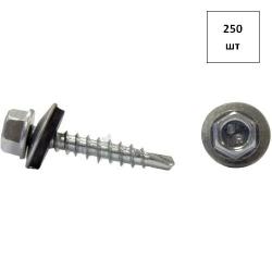 Саморез кровел. 4,8 х 35 Гол.SW+EPDM оц. Ред.шаг 250шт FORTLUFT sts030049