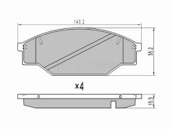Колодки тормозные (Спереди) Toyota Hiace 82-98 / Hilux Pick Up 88-94 / Dyna 84-99
