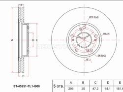 Диск тормозной (Перед) Honda Accord 08-13