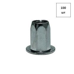 Заклепка гаечная М10 C-S шестигранная цил.борт 100шт FORTLUFT sts019555