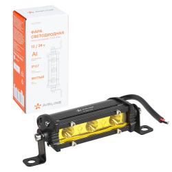 Фара (балка) светодиодная однорядная, 3LED, желтый направленный свет, 4.5Вт, 108x30x47мм, 12/24В (ALED160)