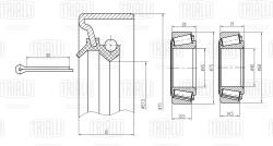 Подшипник ступицы для а/м Opel Frontera A (91-) перед. (кмпл:подш.2шт./сальн./шплинт) (CS 2180)