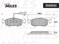 Колодки тормозные FIAT 500 09-/PUNTO 09-12 передние CERAMIC e500532